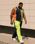 Big & Tall Colorblock Geometric Vest Pants Set for big men view 1