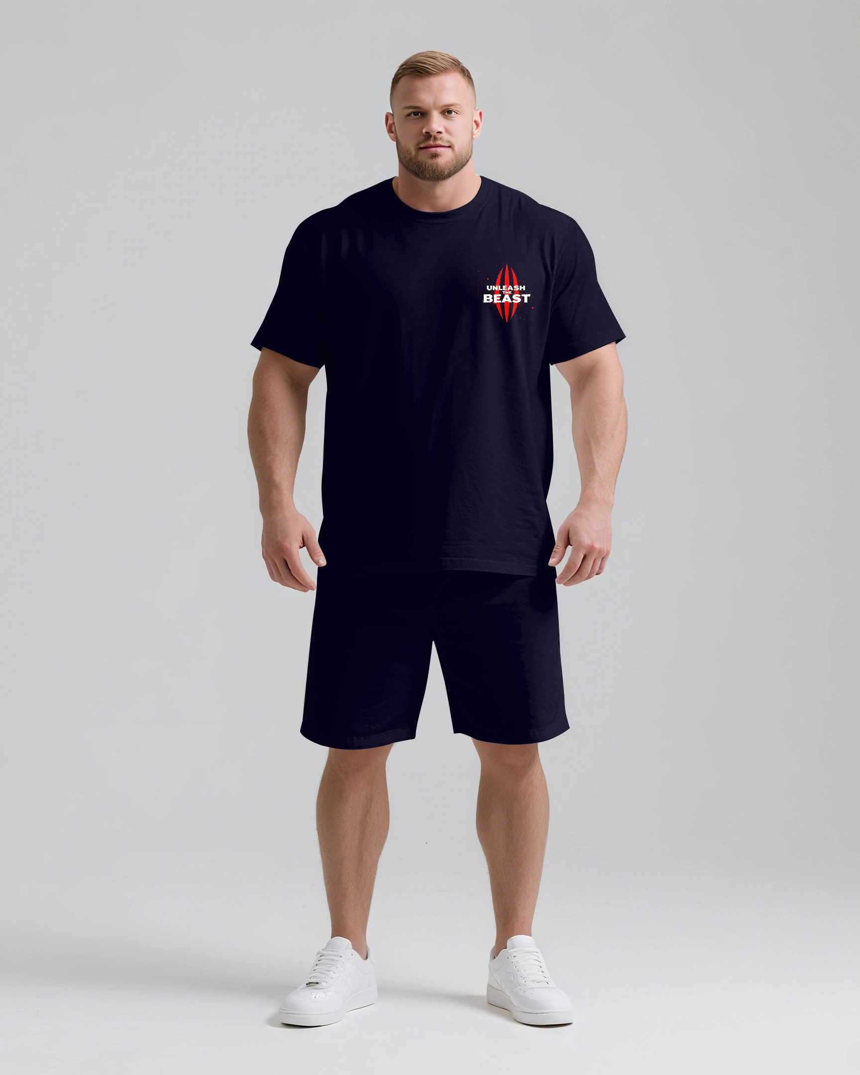 Big & Tall Streetwear T-Shirt Shorts Set for big men view 3