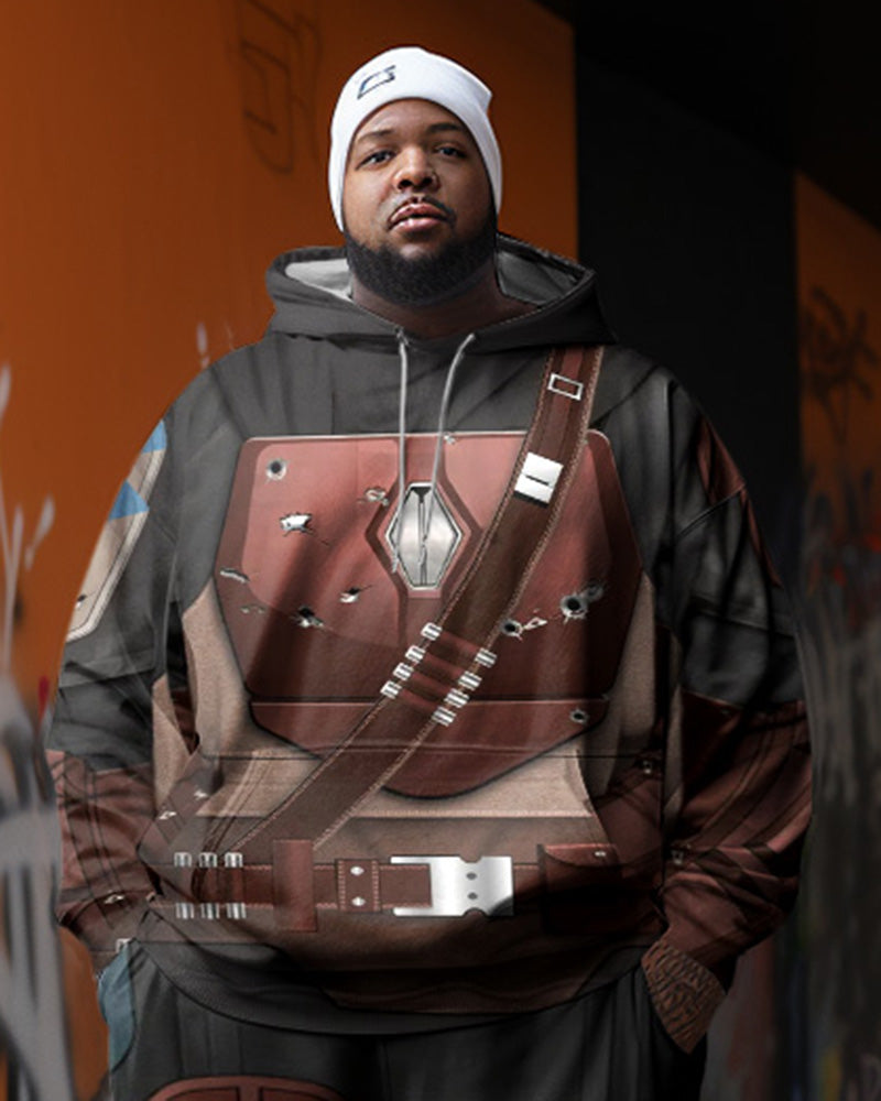 Big & Tall Geometric Hoodie Sweatpants Set for big men view 2