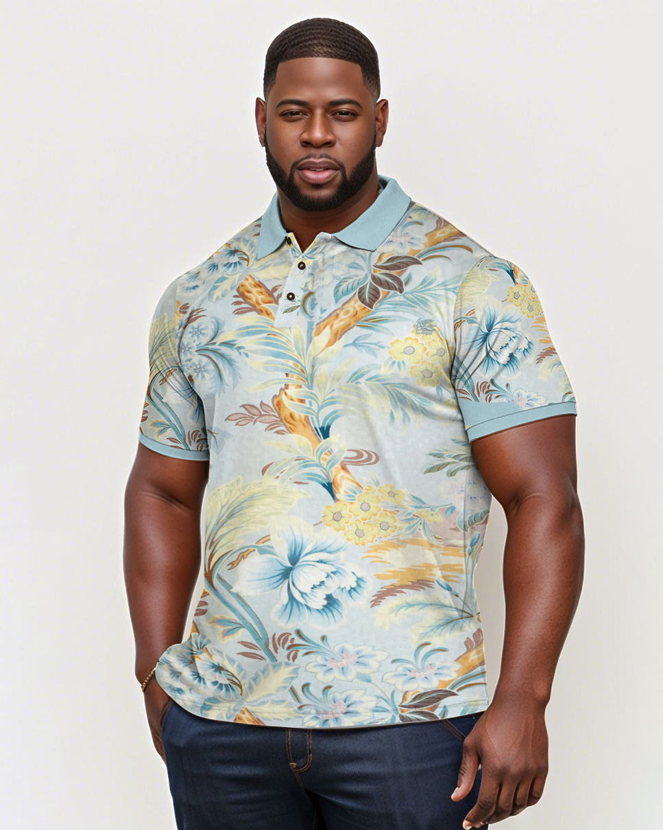 Big & Tall Hawaiian Graphic Short Sleeve Shirt for big men view 1