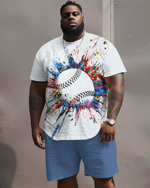 Big & Tall Graphic Streetwear Two-piece Set for big men view 1