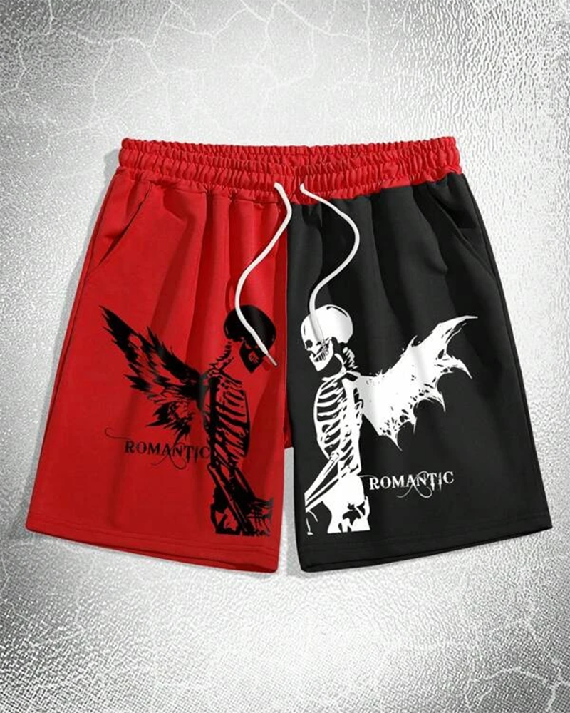 Big & Tall Colorblock Streetwear Athletic Shorts for big men