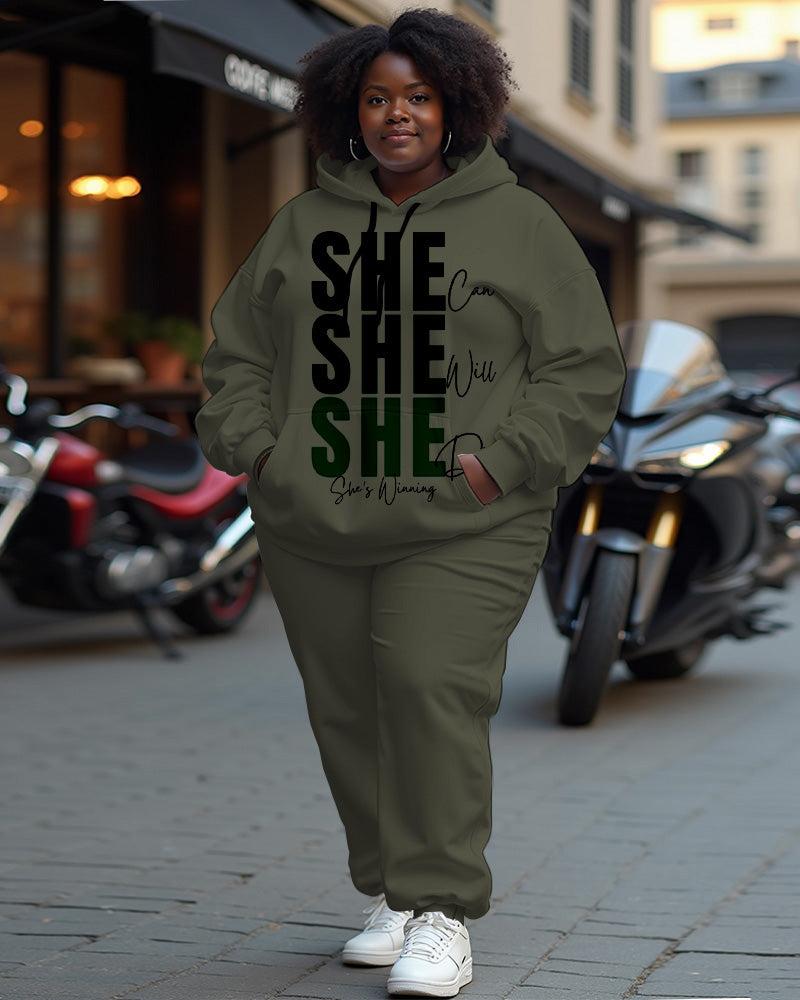 Big & Tall Graphic Hoodie Sweatpants Set for big men view 1