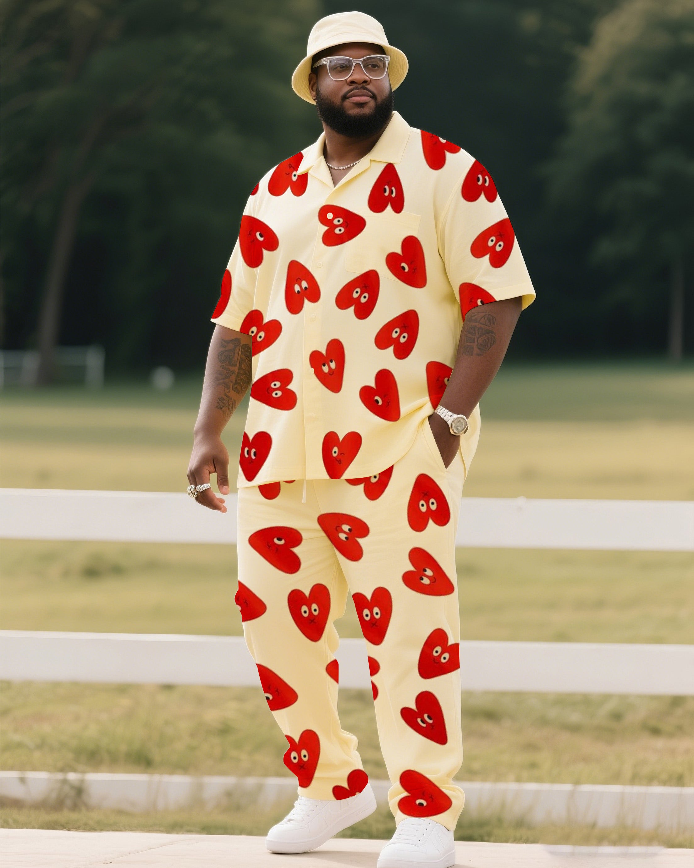 Big & Tall Graphic T-Shirt Pants Set for big men view 1