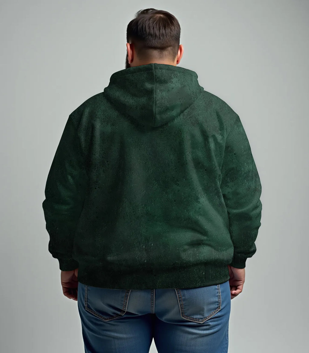 Big & Tall Green Streetwear Hoodie Sweatpants Set for big men view 7