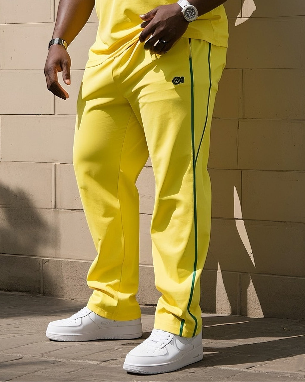 Big & Tall Striped Athletic T-Shirt Pants Set for big men view 1
