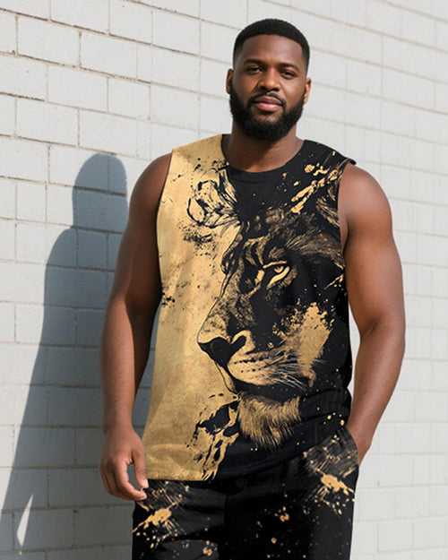Big & Tall Graphic Vest Pants Set for big men view 2
