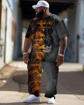 Big & Tall Graphic Streetwear Two-piece Set for big men view 1