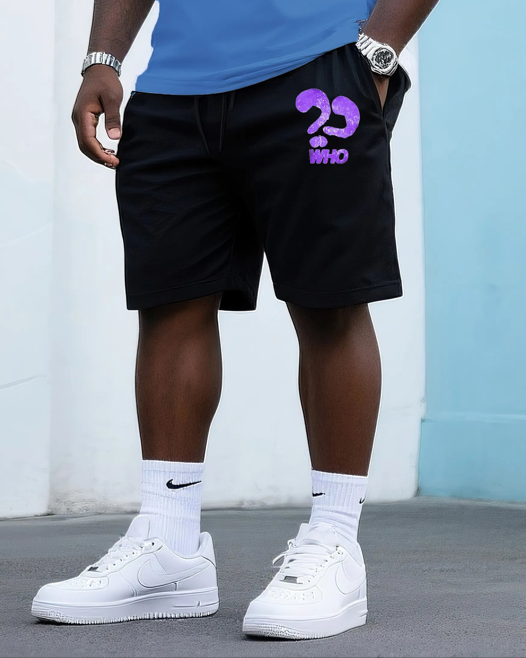 Big & Tall Gradient T-Shirt Shorts Set for big men view 3