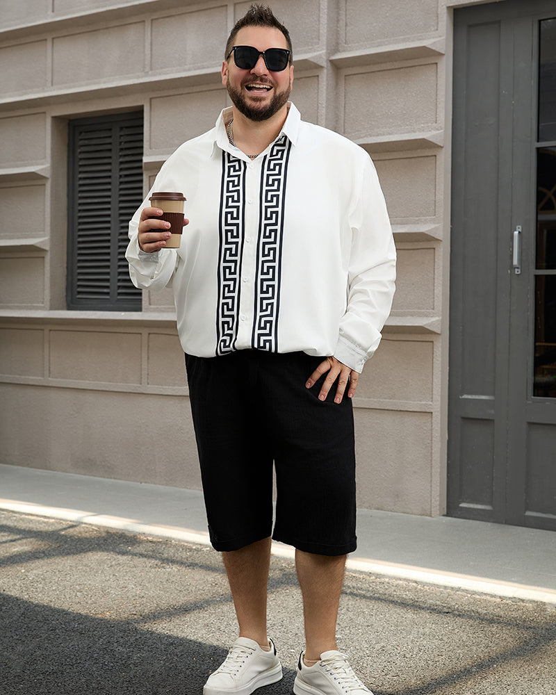Big & Tall Geometric Striped Two-piece Set for big men view 5