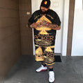 Big & Tall Graphic Streetwear Two-piece Set for big men view 2