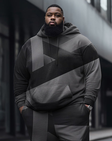 Big & Tall Colorblock Hoodie Sweatpants Set for big men view 2