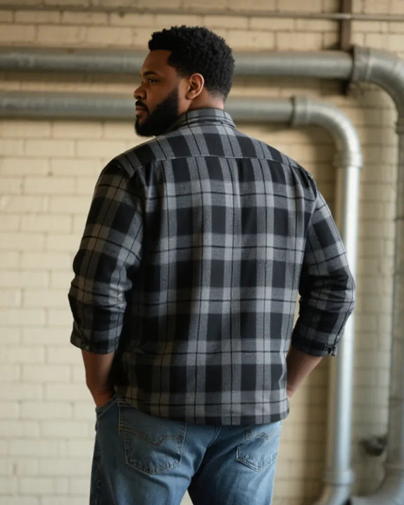 Big & Tall Black Plaid Jeans for big men view 16