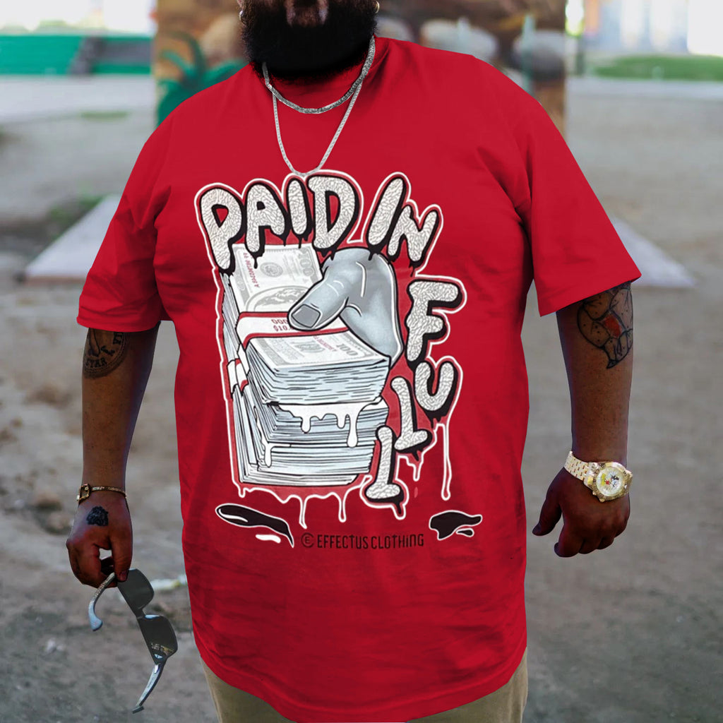 Big & Tall Red Graphic Streetwear T-Shirt for big men view 3