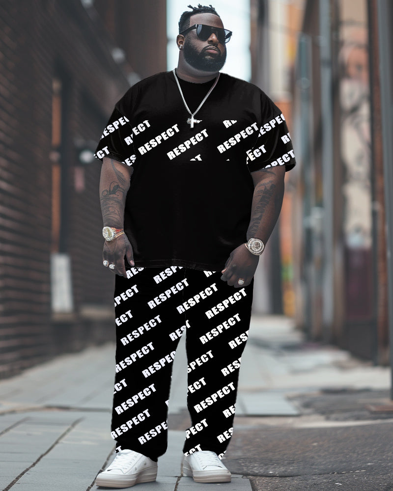 Big & Tall Graphic T-Shirt Pants Set for big men view 1