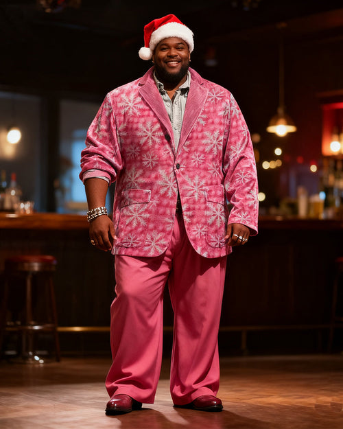 Big & Tall Pink Graphic Two-piece Set for big men view 1
