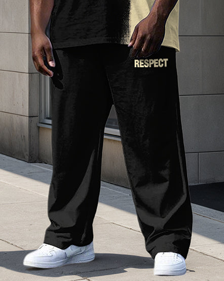 Big & Tall Colorblock Graphic T-Shirt Pants Set for big men view 3