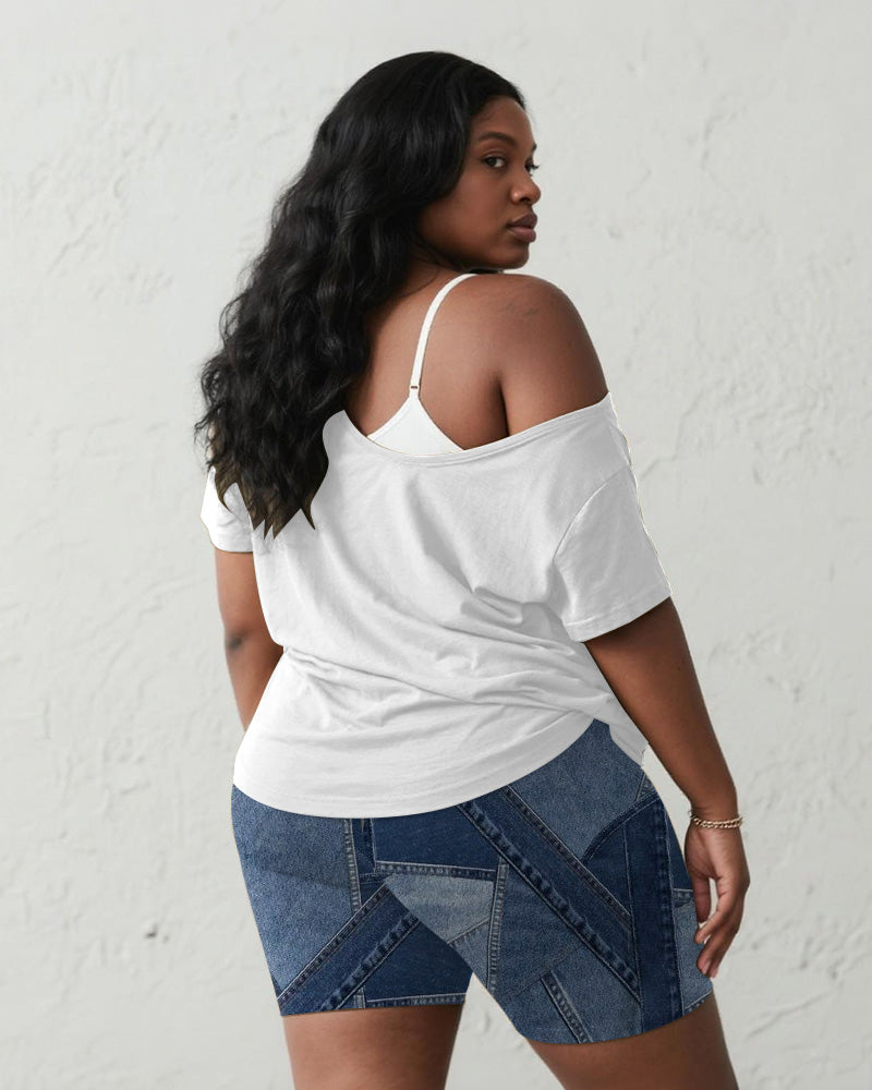 Big & Tall Denim Graphic Two-piece Set for big men view 5