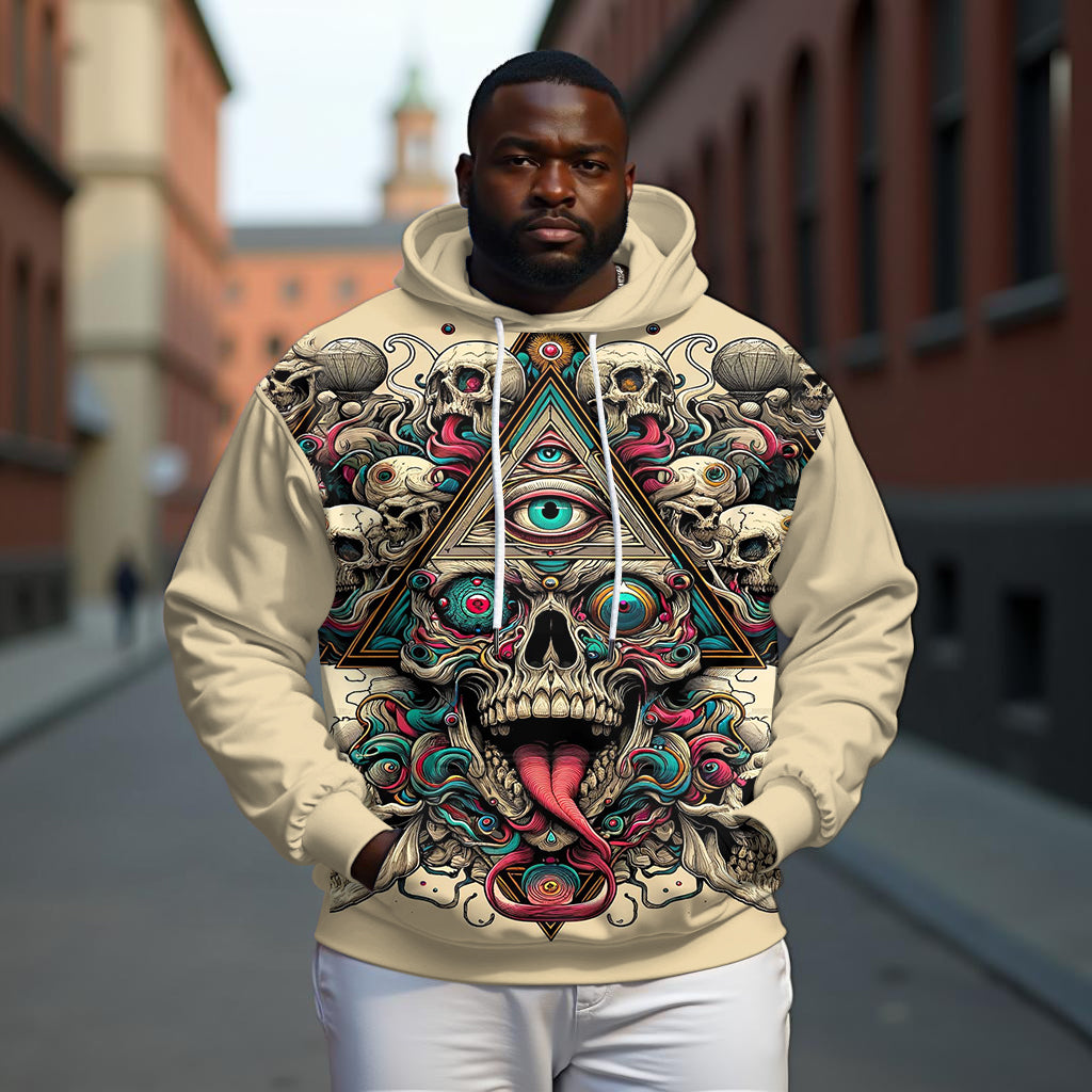 Big & Tall Graphic Streetwear Skull Hoodie for big men
