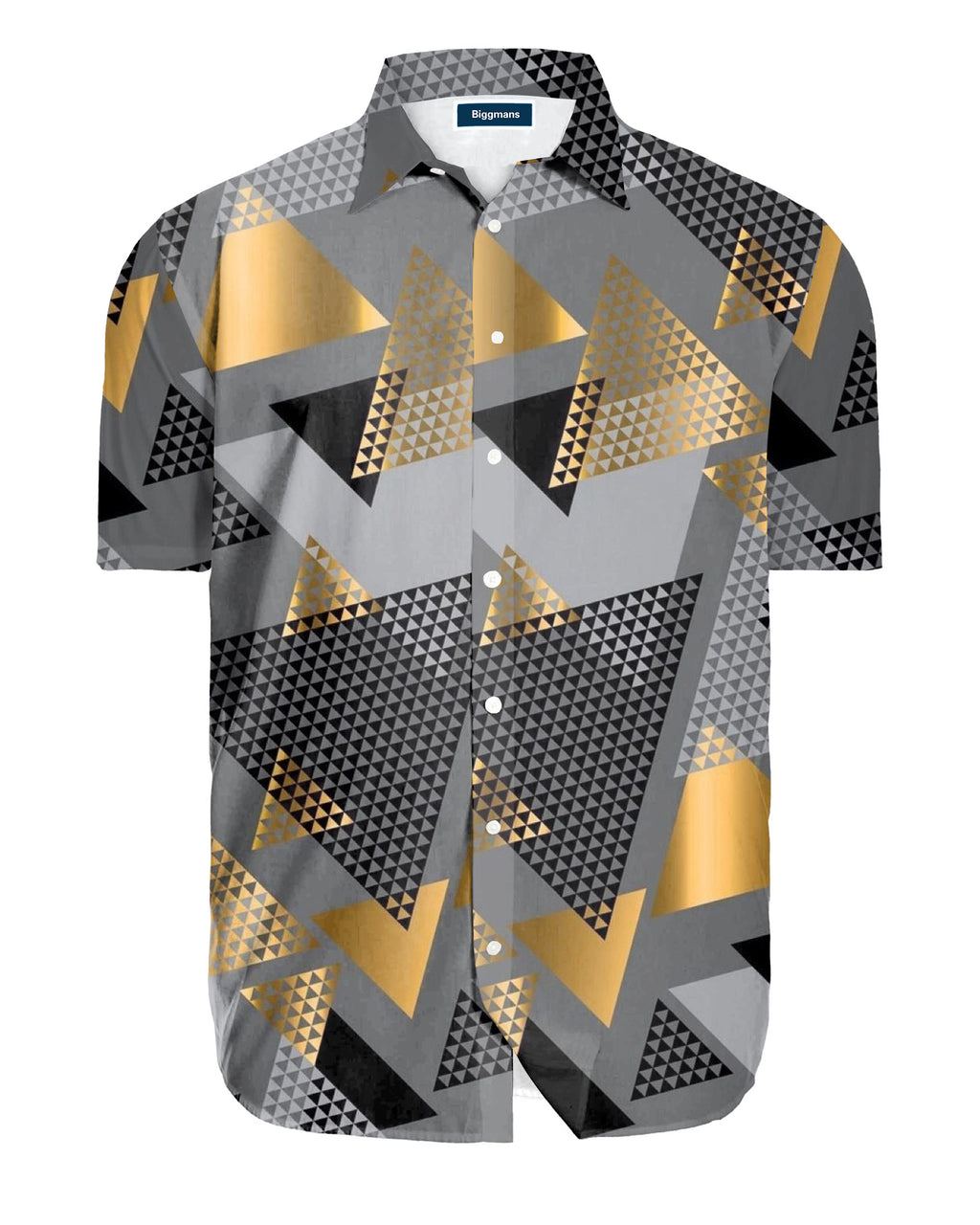 Big & Tall Gray Geometric T-Shirt Pants Set for big men view 2