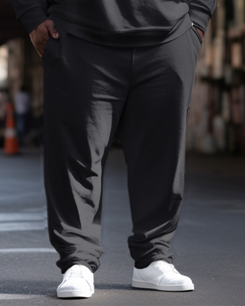Big & Tall Colorblock Geometric Streetwear Hoodie for big men view 3