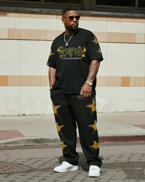 Big & Tall Streetwear Two-piece Set for big men view 1