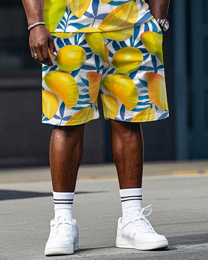 Big & Tall Streetwear T-Shirt Shorts Set for big men view 3