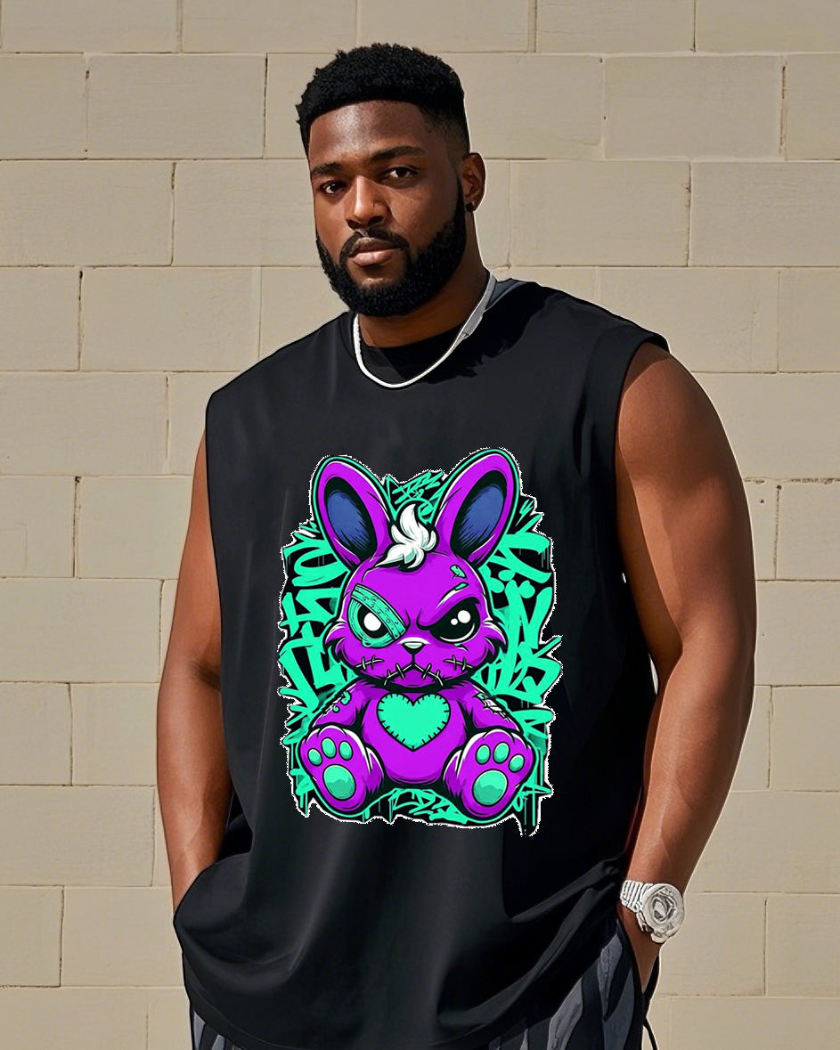 Big & Tall Graphic Vest Pants Set for big men view 2