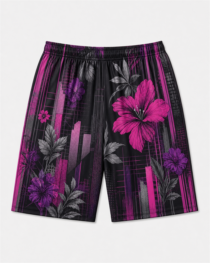 Big & Tall Graphic Polo Shorts Set for big men view 3
