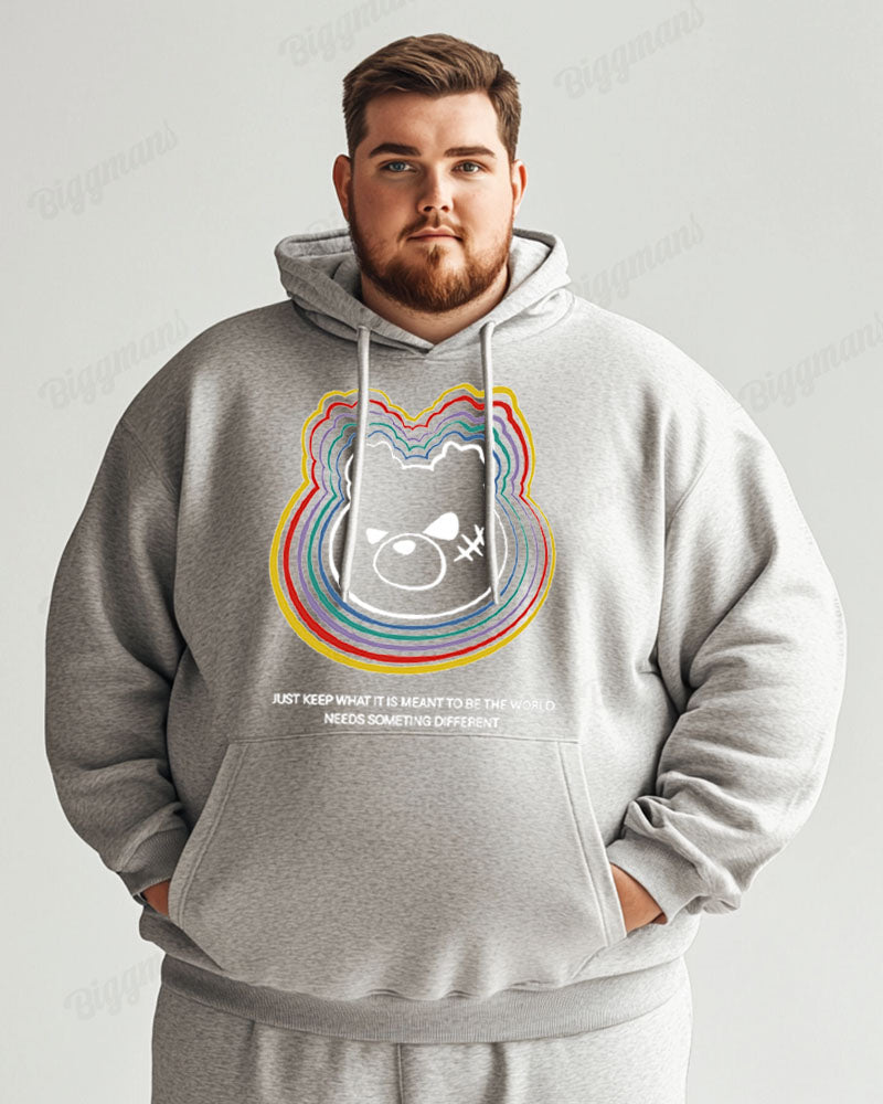 Big & Tall Graphic Hoodie Sweatpants Set for big men view 2