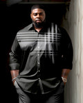 Big & Tall Black White Plaid Long Sleeve Shirt for big men