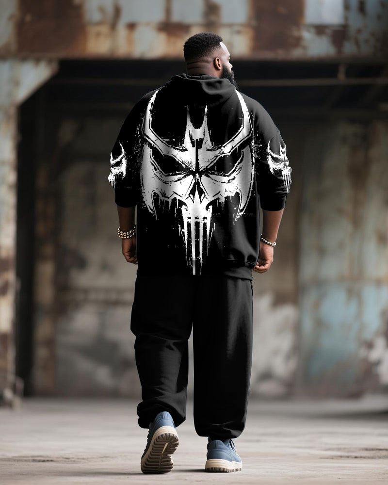 Big & Tall Graphic Streetwear Hoodie Sweatpants Set for big men view 4