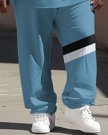 Big & Tall Colorblock T-Shirt Pants Set for big men view 3