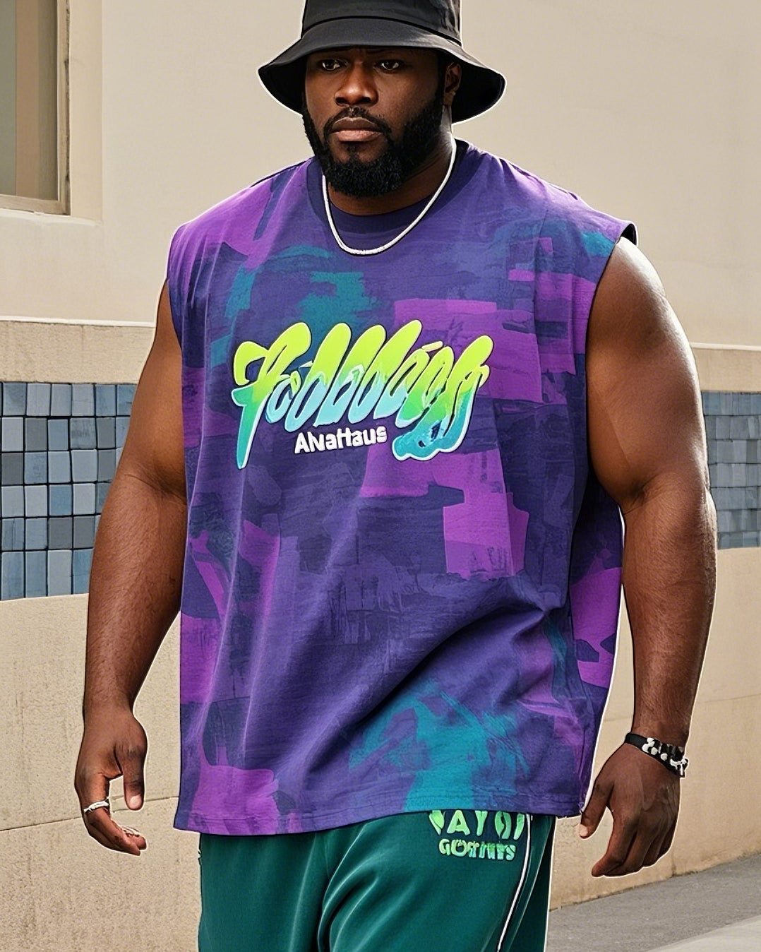 Big & Tall Purple Gradient Men's Clothing for big men