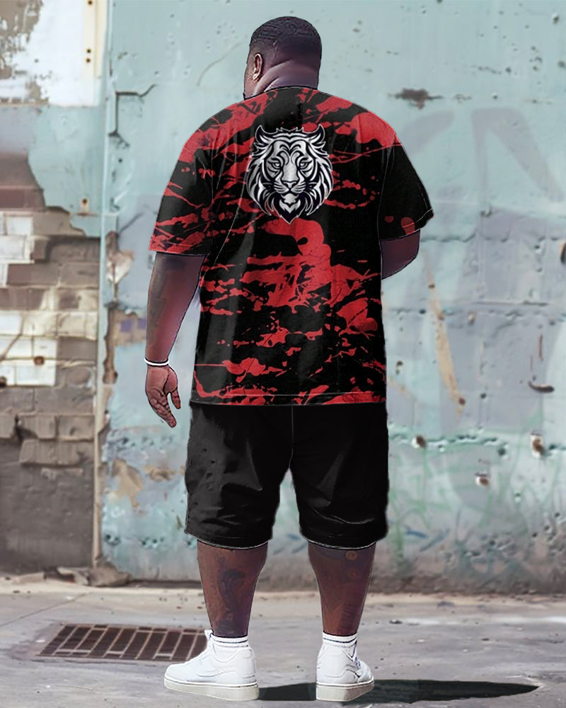 Big & Tall Graphic T-Shirt Shorts Set for big men view 2