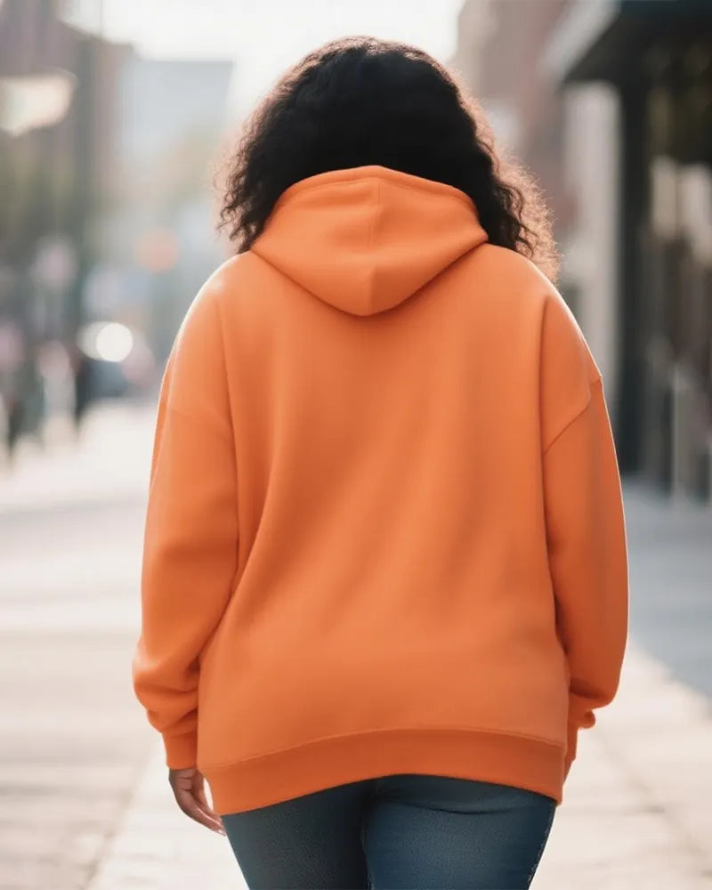 Big & Tall Orange Streetwear Hoodie for big men view 2