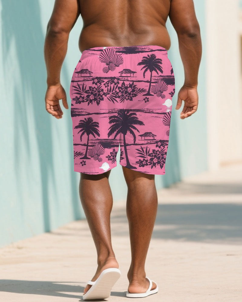 Big & Tall Pink Hawaiian Pants for big men view 2