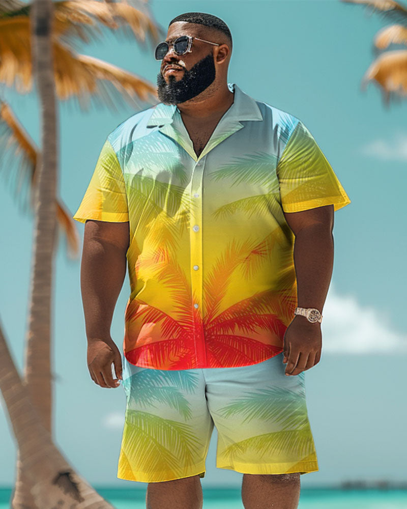 Big & Tall Hawaiian Gradient Graphic Jeans for big men view 1