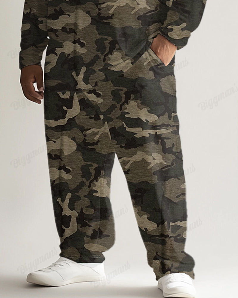 Big & Tall Graphic Camouflage Polo Pants Set for big men view 3