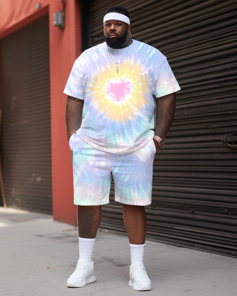 Big & Tall Colorblock Graffiti Two-piece Set for big men view 1