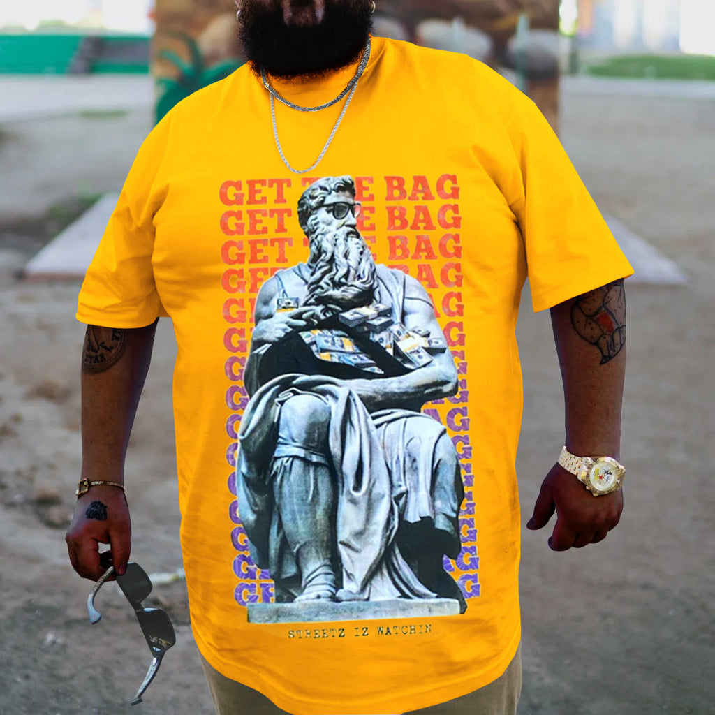 Big & Tall Yellow Graphic Streetwear T-Shirt for big men view 1
