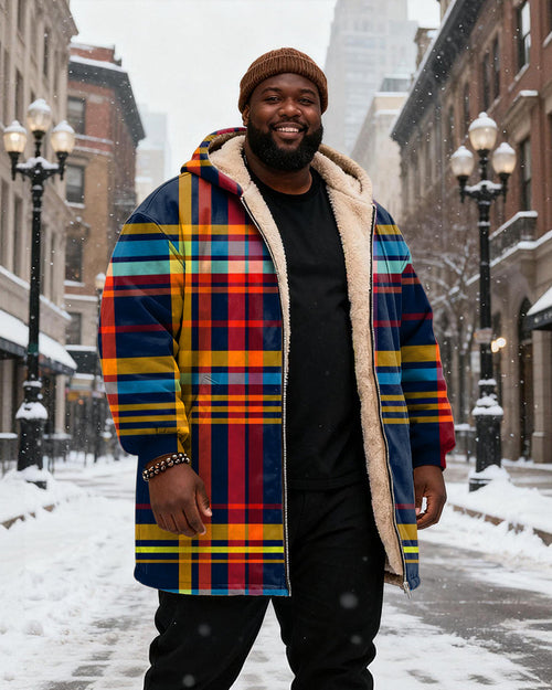 Big & Tall Plaid Hoodie for big men view 2