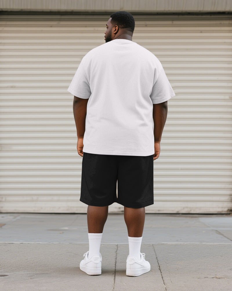 Big & Tall Graphic T-Shirt Shorts Set for big men view 4