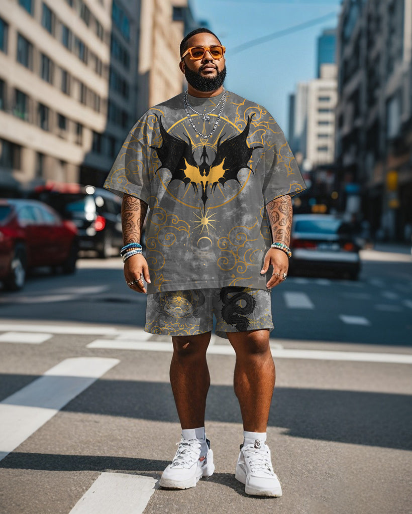 Big & Tall Graphic T-Shirt Shorts Set for big men view 1