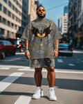 Big & Tall Graphic T-Shirt Shorts Set for big men view 1