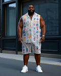 Big & Tall Hawaiian T-Shirt Shorts Set for big men view 1