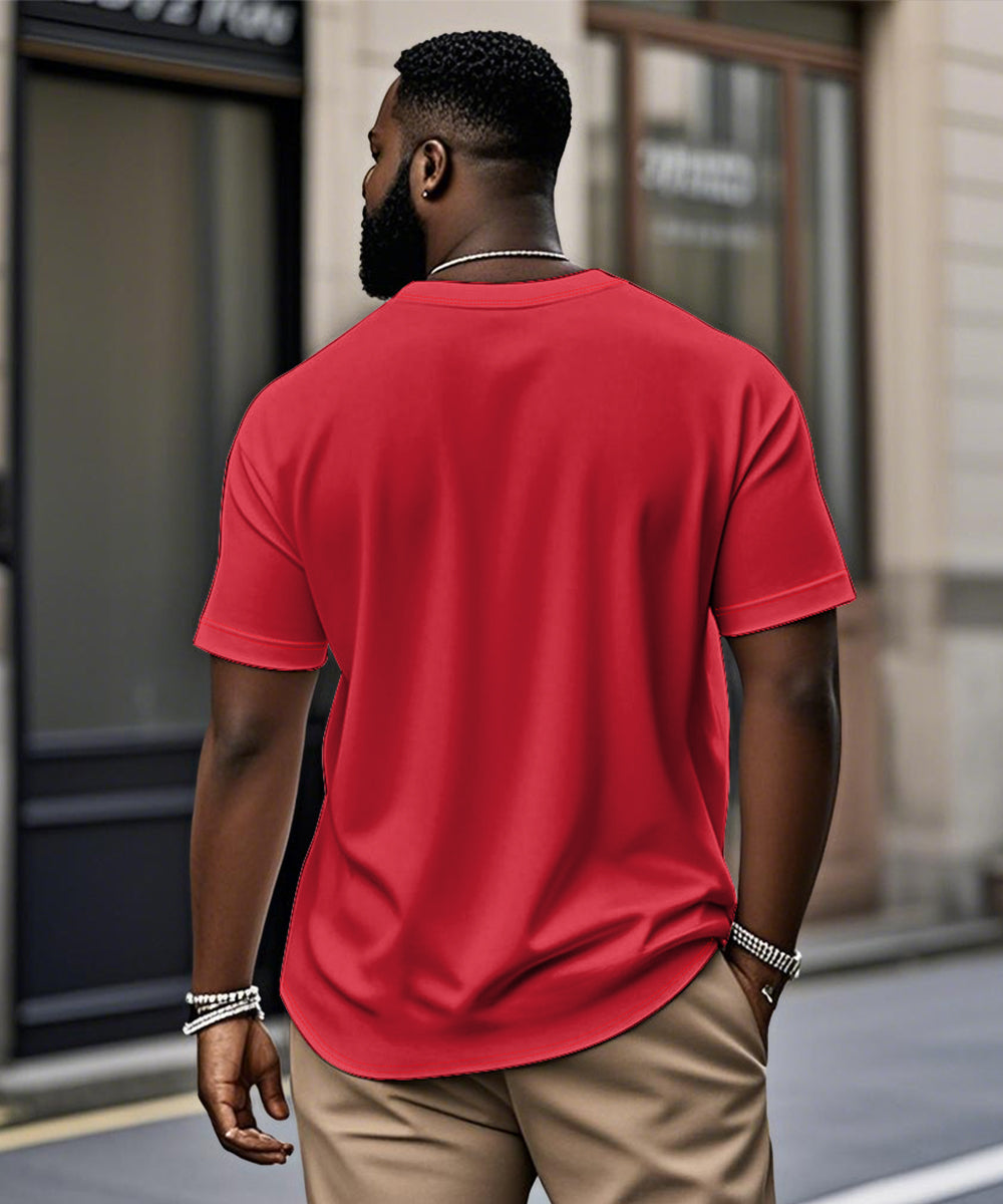 Big & Tall Red Hawaiian Graphic T-Shirt for big men view 7