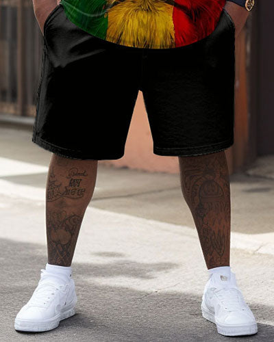 Big & Tall Red Green Graphic Two-piece Set for big men view 4