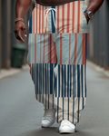 Big & Tall Colorblock Striped Pants for big men