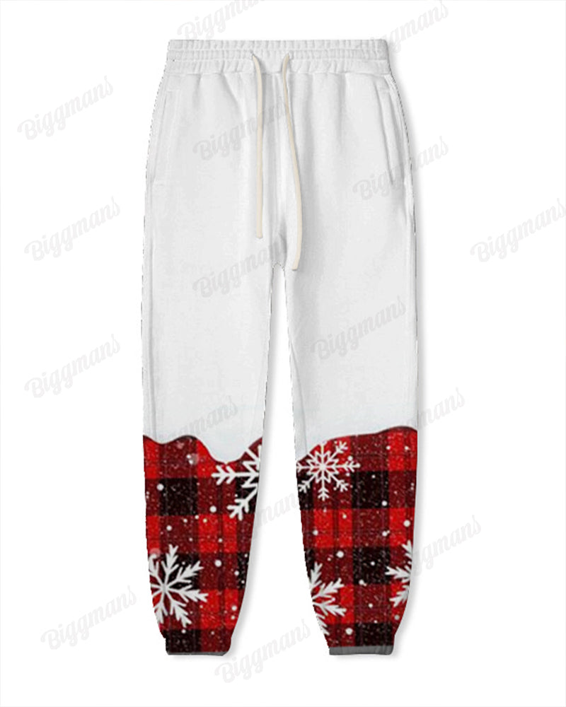 Big & Tall Plaid Hoodie Sweatpants Set for big men view 2